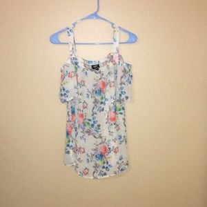 Pretty floral Blouse, Off the shoulder with straps